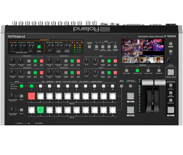 Roland vision mixer hire event streaming company roland V160 rental vision mixer freelancer event production uk